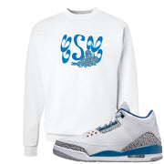 White/True Blue/Metallic Copper 3s Crewneck Sweatshirt | Certified Sneakerhead, White