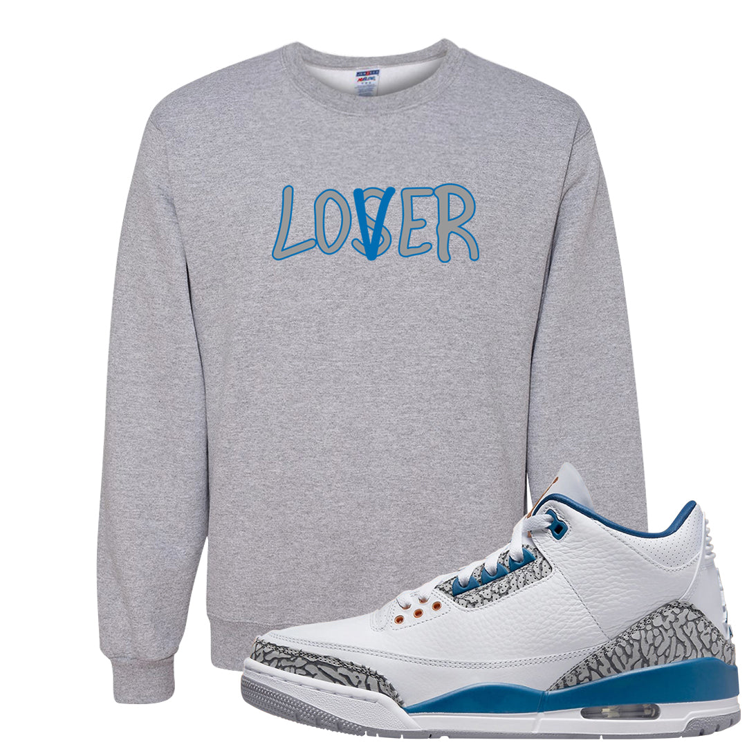 White/True Blue/Metallic Copper 3s Crewneck Sweatshirt | Lover, Ash