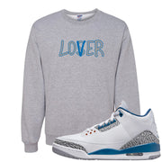 White/True Blue/Metallic Copper 3s Crewneck Sweatshirt | Lover, Ash