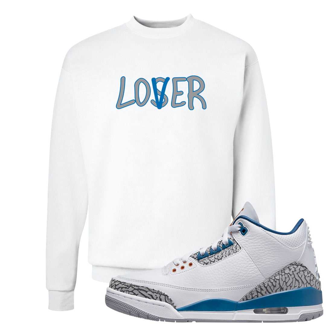 White/True Blue/Metallic Copper 3s Crewneck Sweatshirt | Lover, White