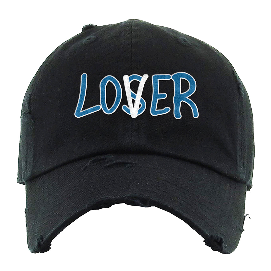 White/True Blue/Metallic Copper 3s Distressed Dad Hat | Lover, Black