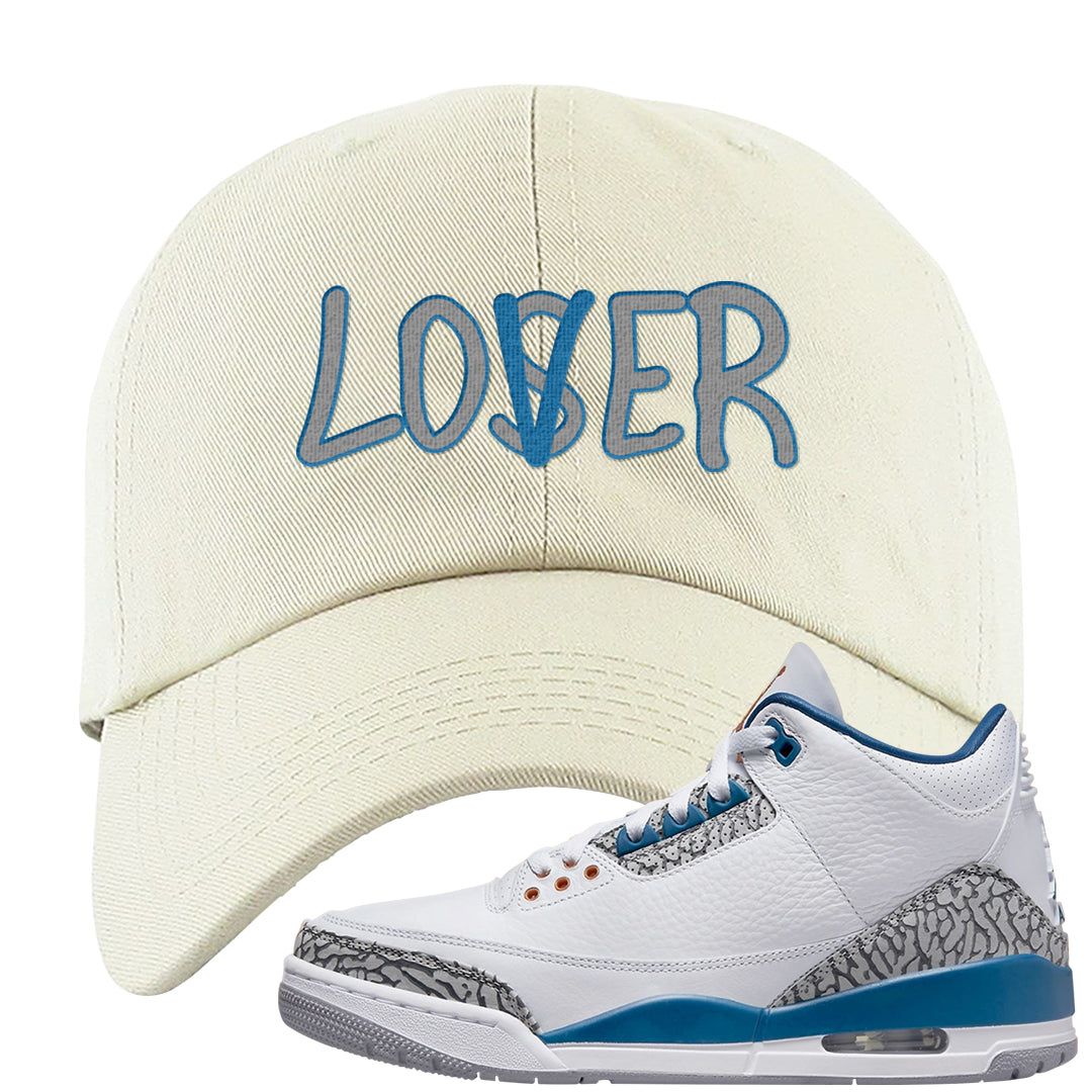 White/True Blue/Metallic Copper 3s Dad Hat | Lover, White