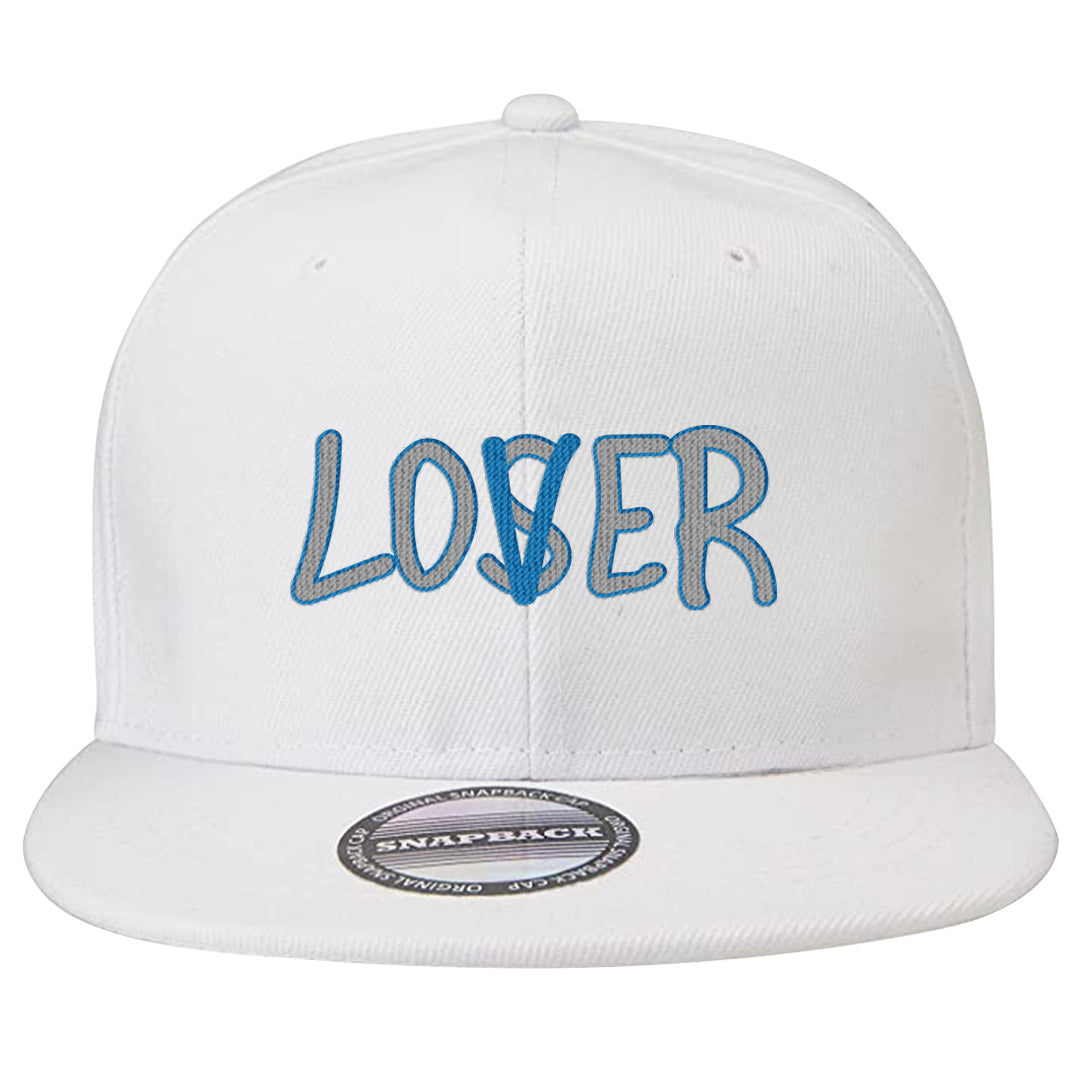 White/True Blue/Metallic Copper 3s Snapback Hat | Lover, White