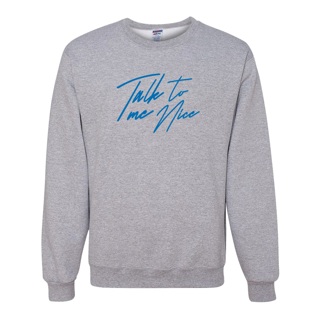 White/True Blue/Metallic Copper 3s Crewneck Sweatshirt | Talk To Me Nice, Ash