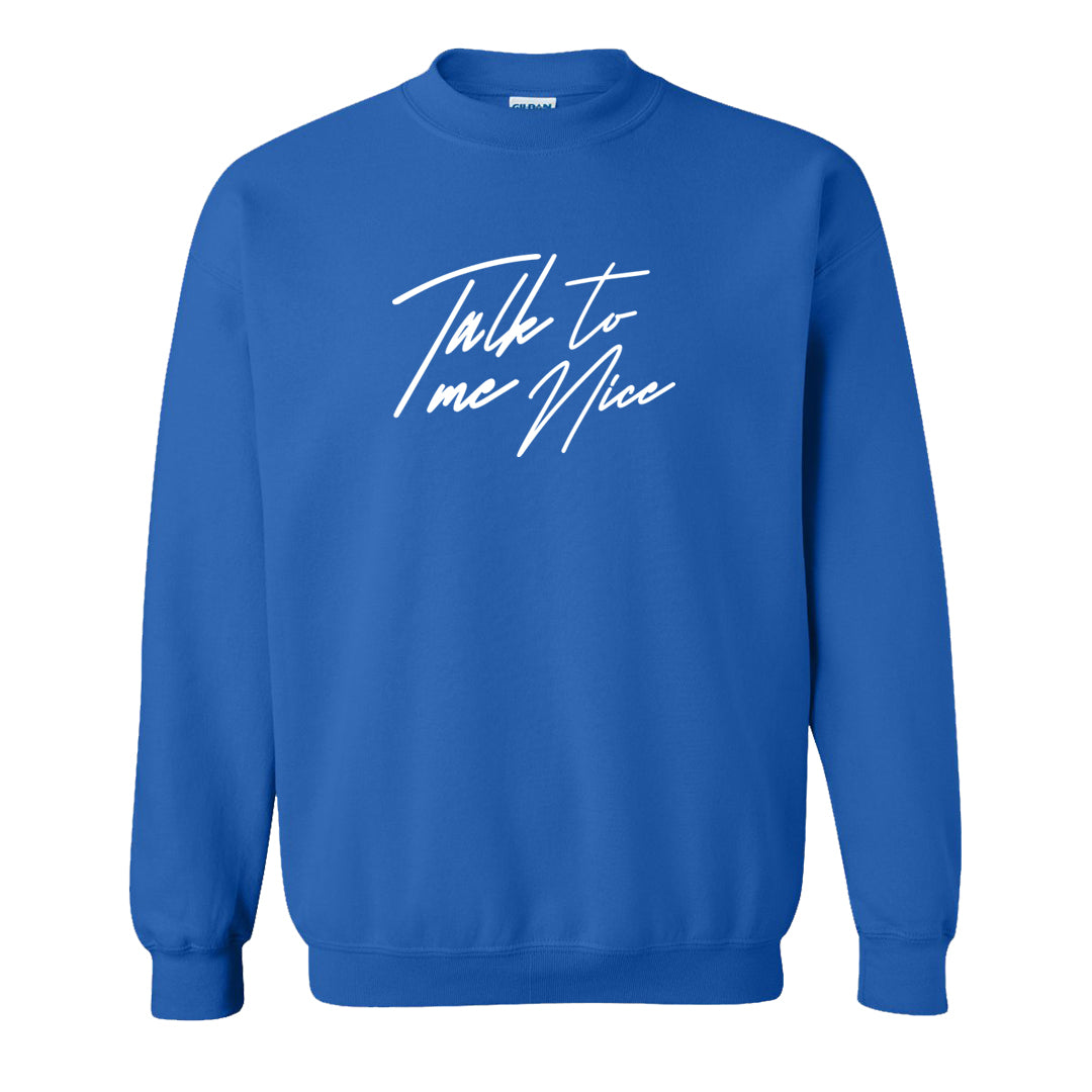 White/True Blue/Metallic Copper 3s Crewneck Sweatshirt | Talk To Me Nice, Royal