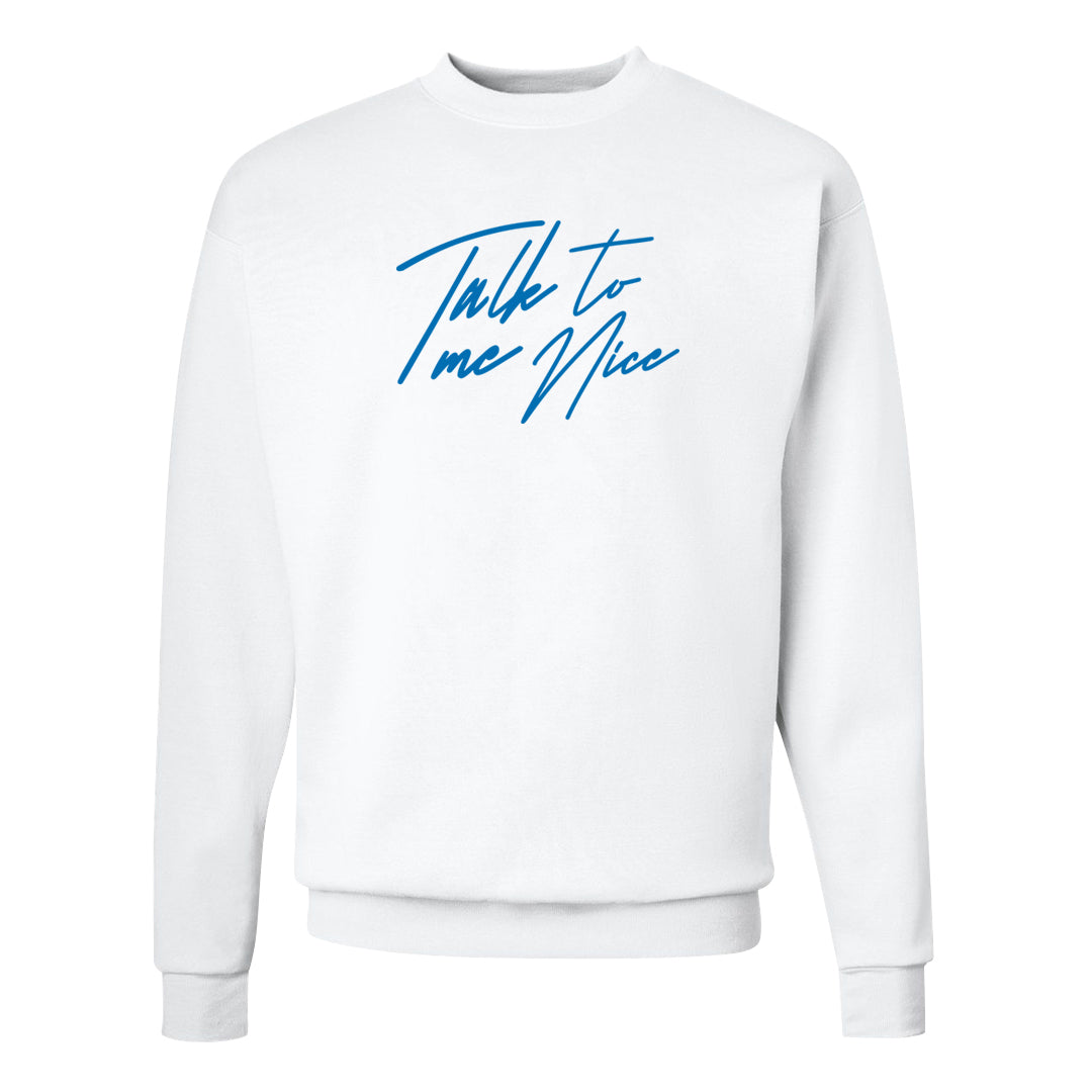 White/True Blue/Metallic Copper 3s Crewneck Sweatshirt | Talk To Me Nice, White