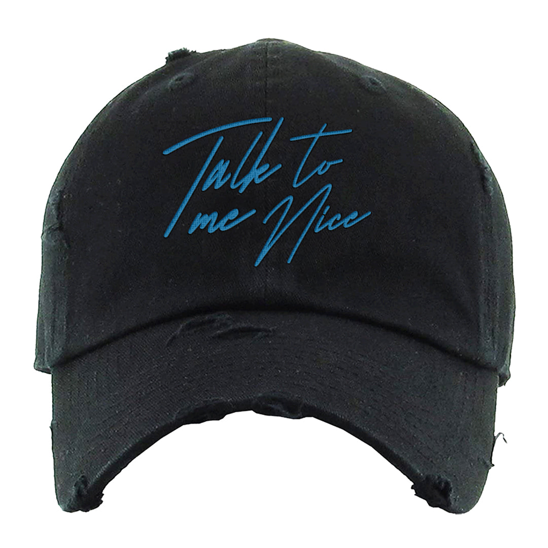 White/True Blue/Metallic Copper 3s Distressed Dad Hat | Talk To Me Nice, Black
