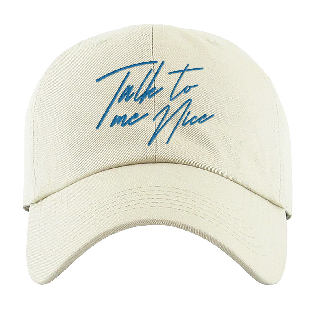 White/True Blue/Metallic Copper 3s Dad Hat | Talk To Me Nice, White