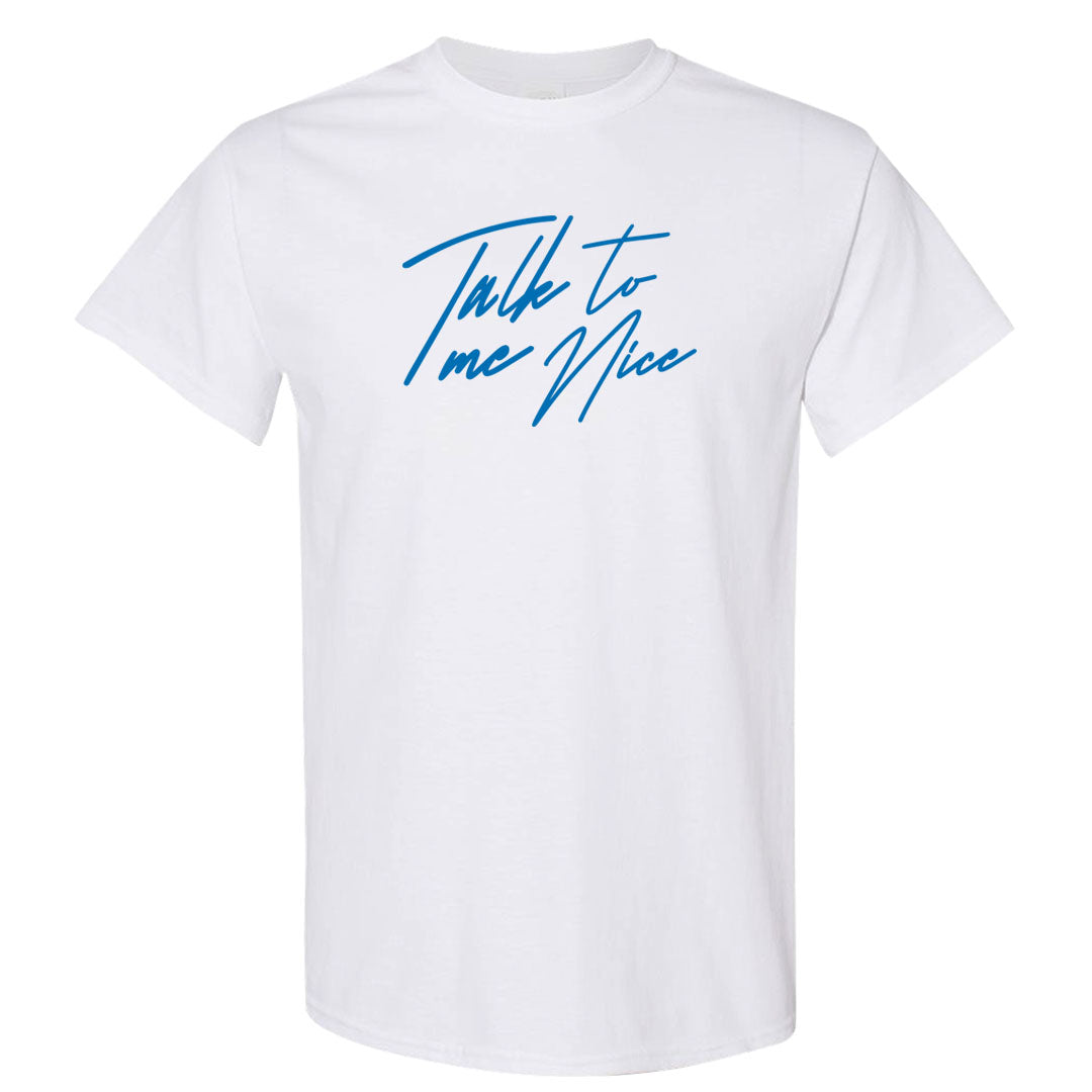 White/True Blue/Metallic Copper 3s T Shirt | Talk To Me Nice, White