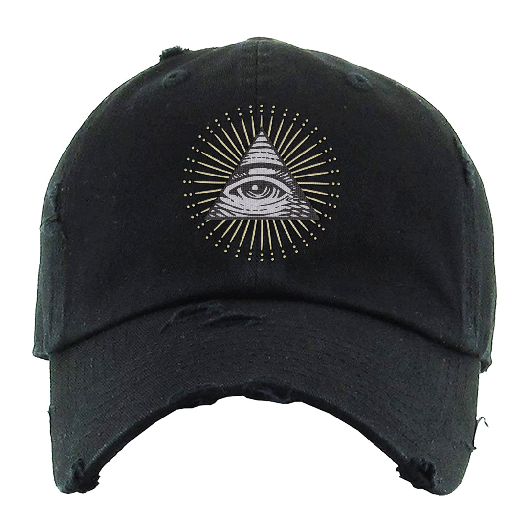 Frozen Moments 4s Distressed Dad Hat | All Seeing Eye, Black