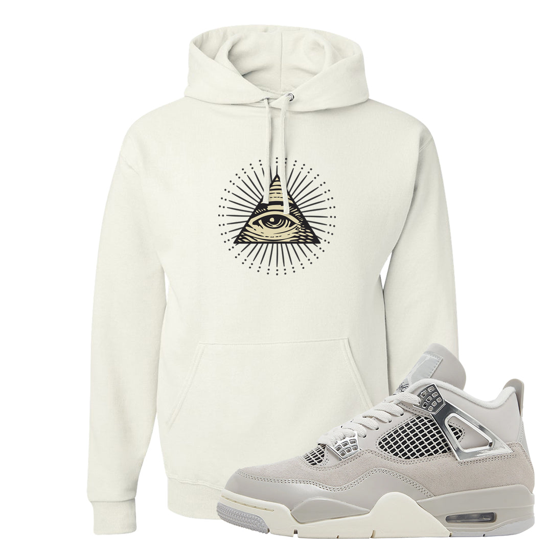 Frozen Moments 4s Hoodie | All Seeing Eye, White