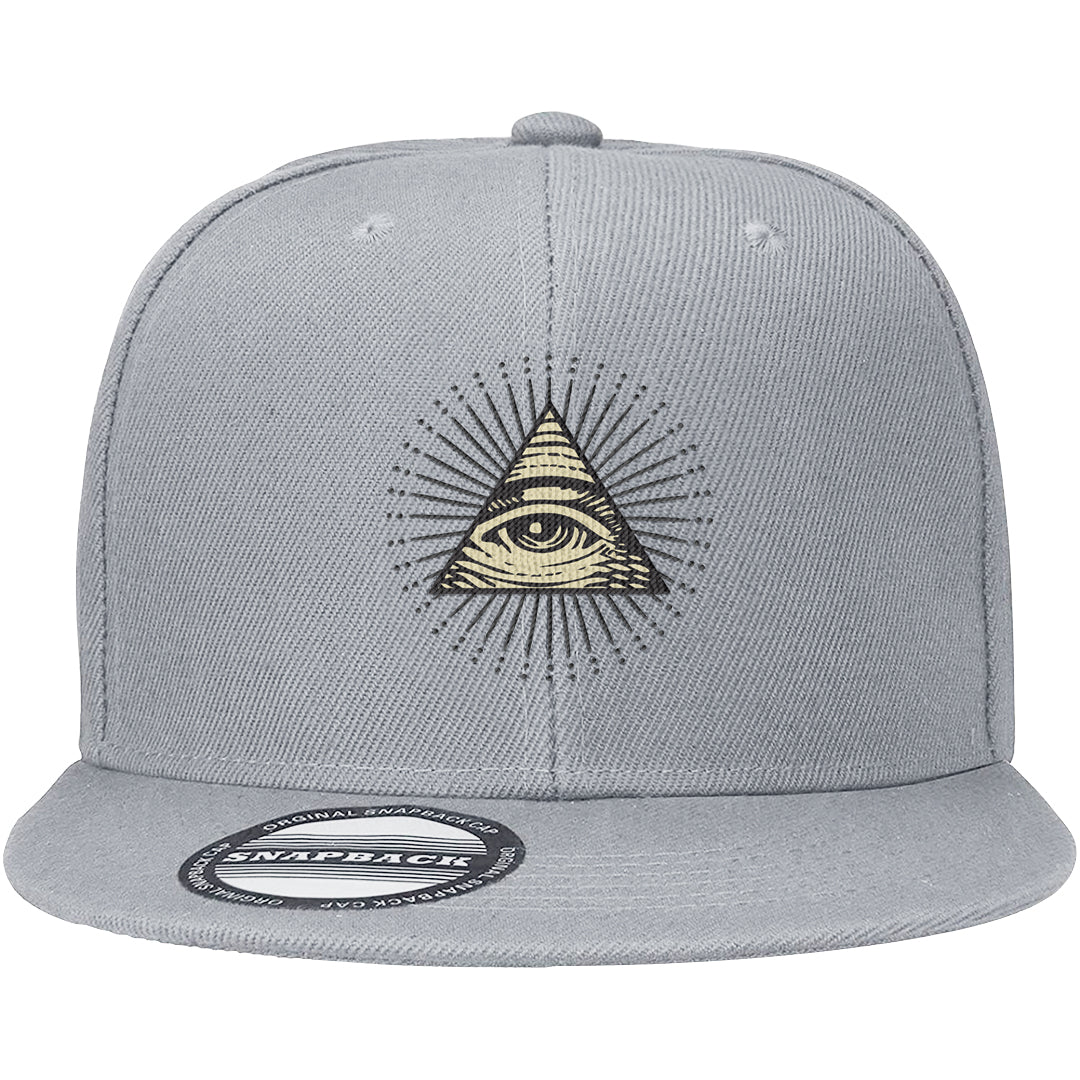 Frozen Moments 4s Snapback Hat | All Seeing Eye, Light Gray