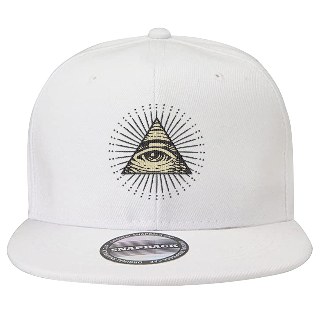 Frozen Moments 4s Snapback Hat | All Seeing Eye, White