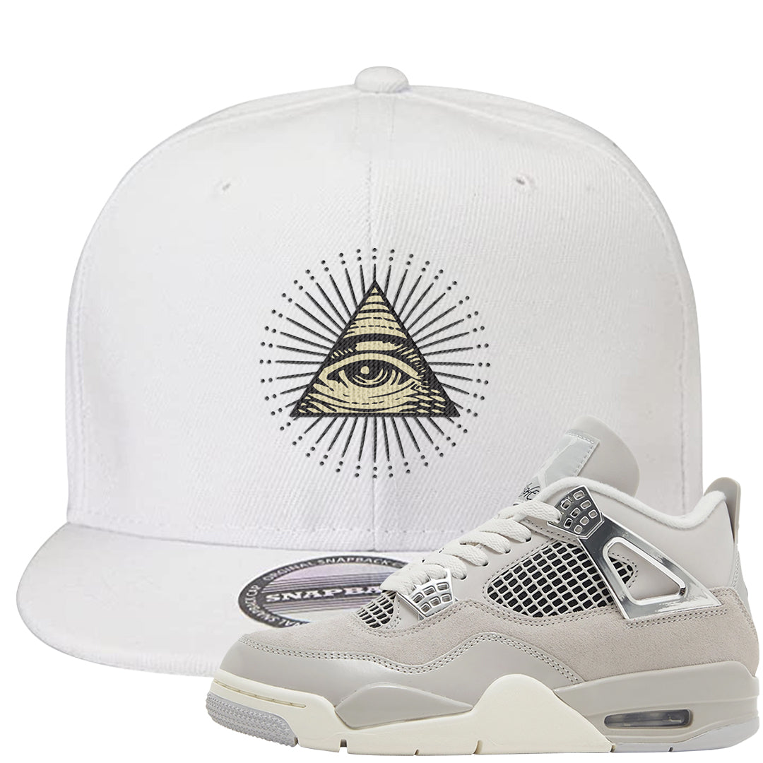 Frozen Moments 4s Snapback Hat | All Seeing Eye, White