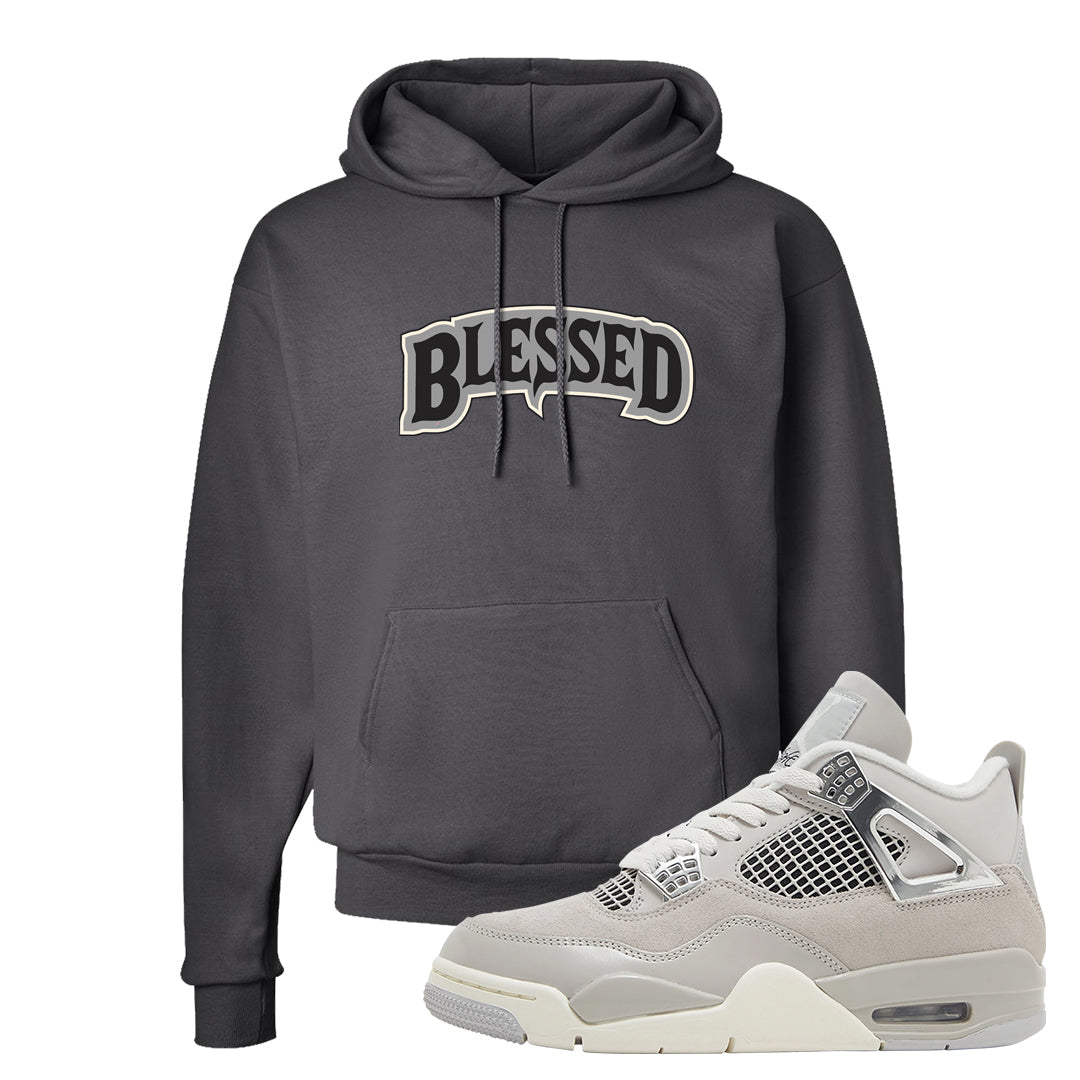 Frozen Moments 4s Hoodie | Blessed Arch, Smoke Grey