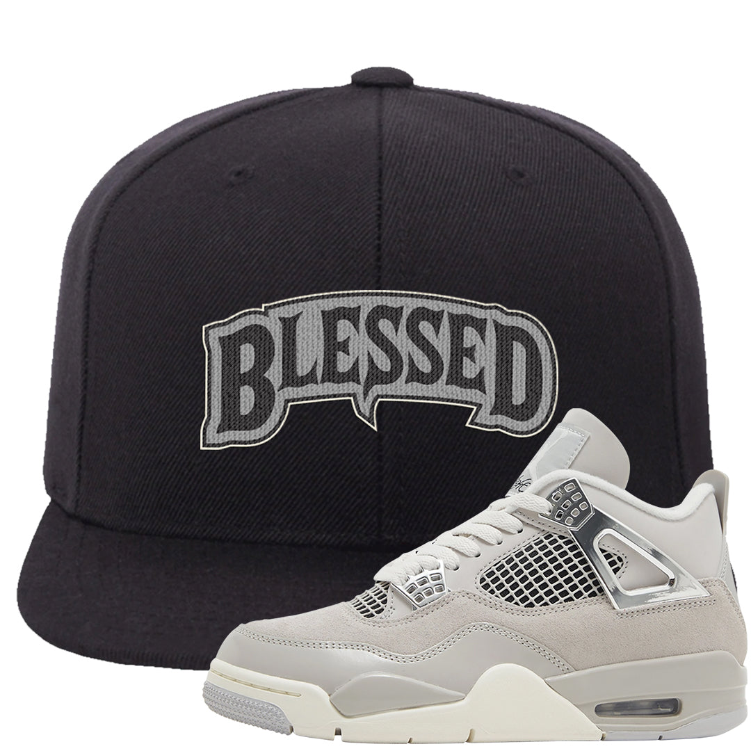 Frozen Moments 4s Snapback Hat | Blessed Arch, Black