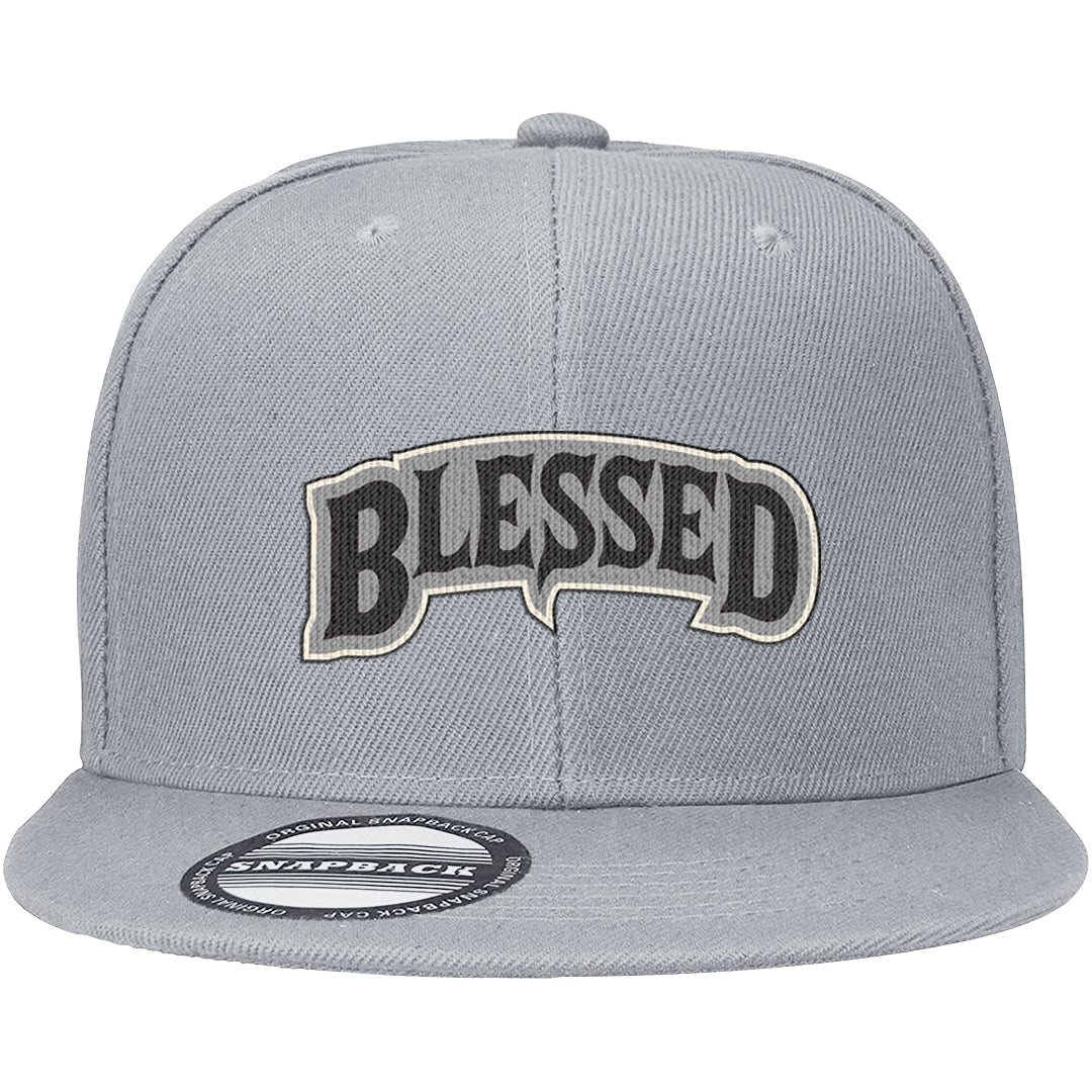 Frozen Moments 4s Snapback Hat | Blessed Arch, Light Gray