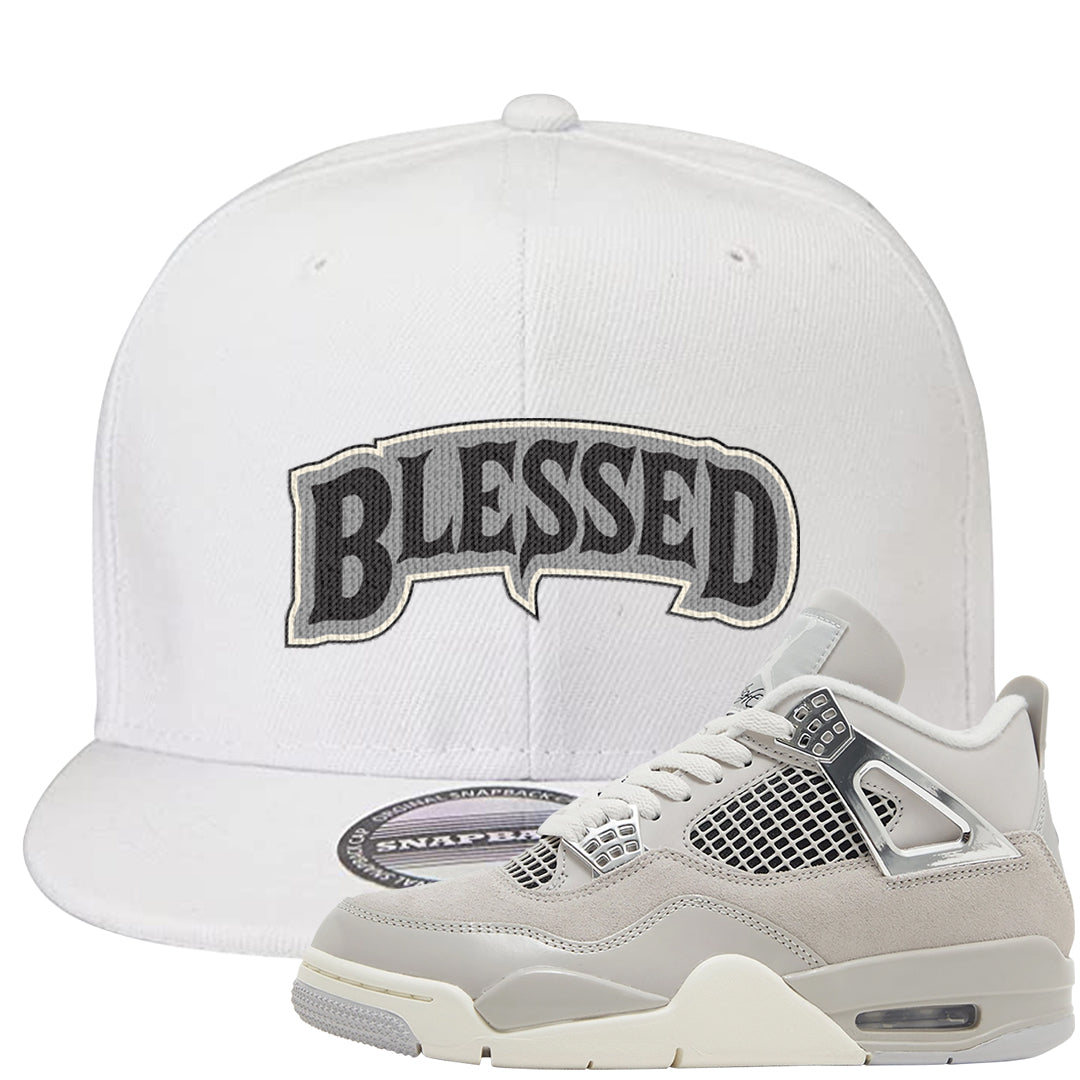 Frozen Moments 4s Snapback Hat | Blessed Arch, White