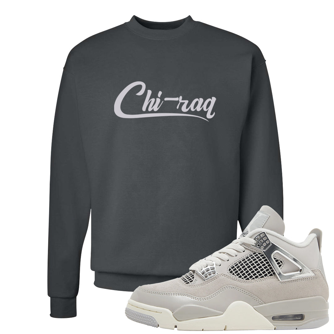 Frozen Moments 4s Crewneck Sweatshirt | Chiraq, Smoke Grey