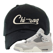 Frozen Moments 4s Distressed Dad Hat | Chiraq, Black