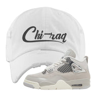 Frozen Moments 4s Distressed Dad Hat | Chiraq, White