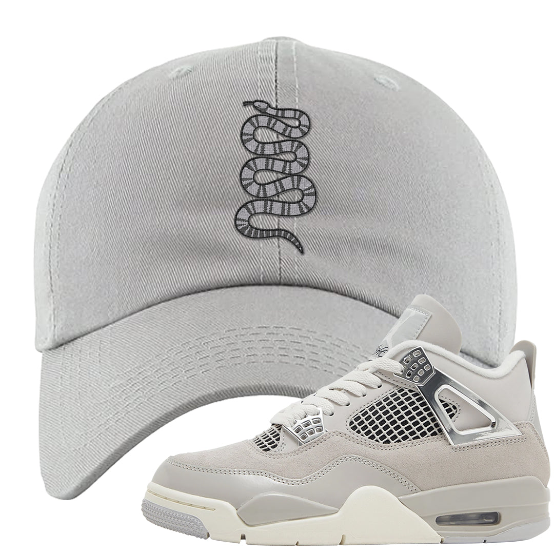 Frozen Moments 4s Dad Hat | Coiled Snake, Light Gray