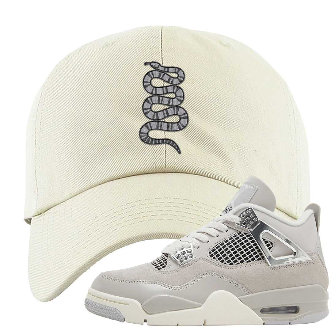 Frozen Moments 4s Dad Hat | Coiled Snake, White