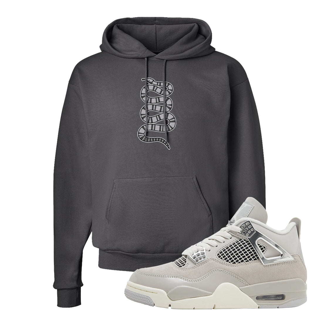 Frozen Moments 4s Hoodie | Coiled Snake, Smoke Grey