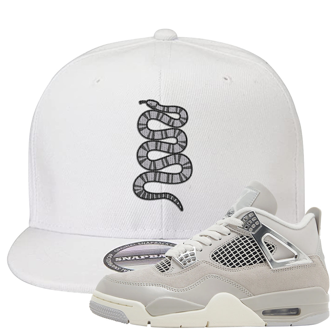 Frozen Moments 4s Snapback Hat | Coiled Snake, White