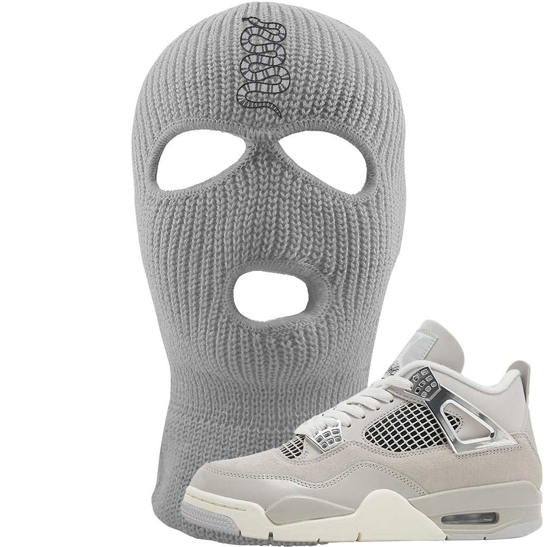 Frozen Moments 4s Ski Mask | Coiled Snake, Light Gray