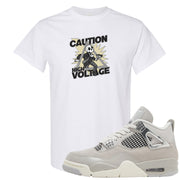 Frozen Moments 4s T Shirt | Caution High Voltage, White