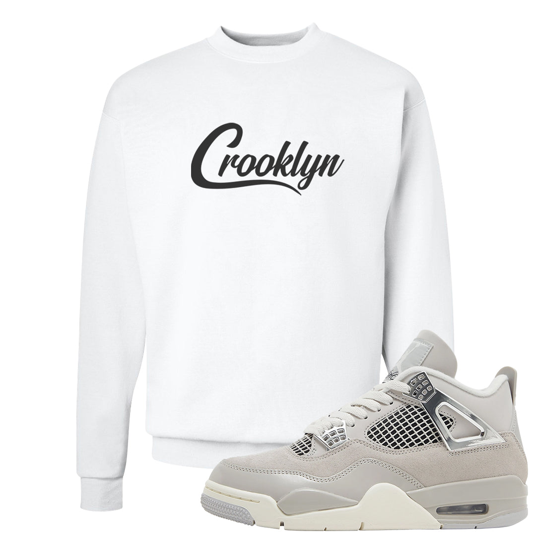 Frozen Moments 4s Crewneck Sweatshirt | Crooklyn, White