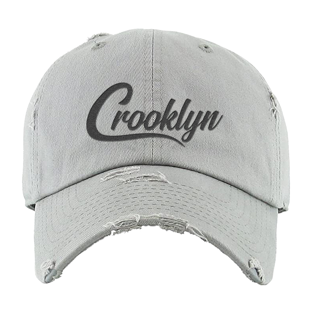 Frozen Moments 4s Distressed Dad Hat | Crooklyn, Light Gray