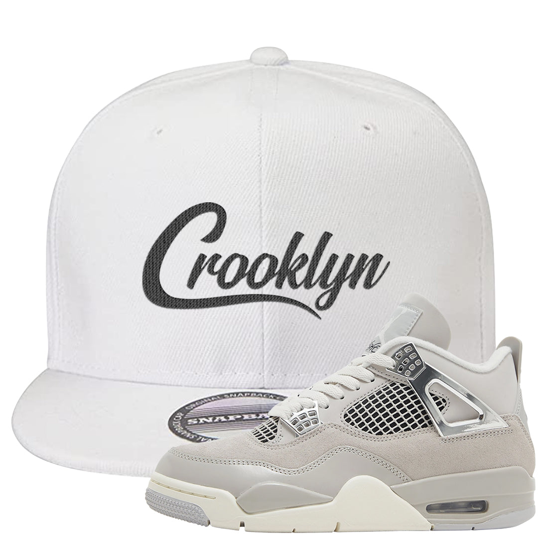 Frozen Moments 4s Snapback Hat | Crooklyn, White