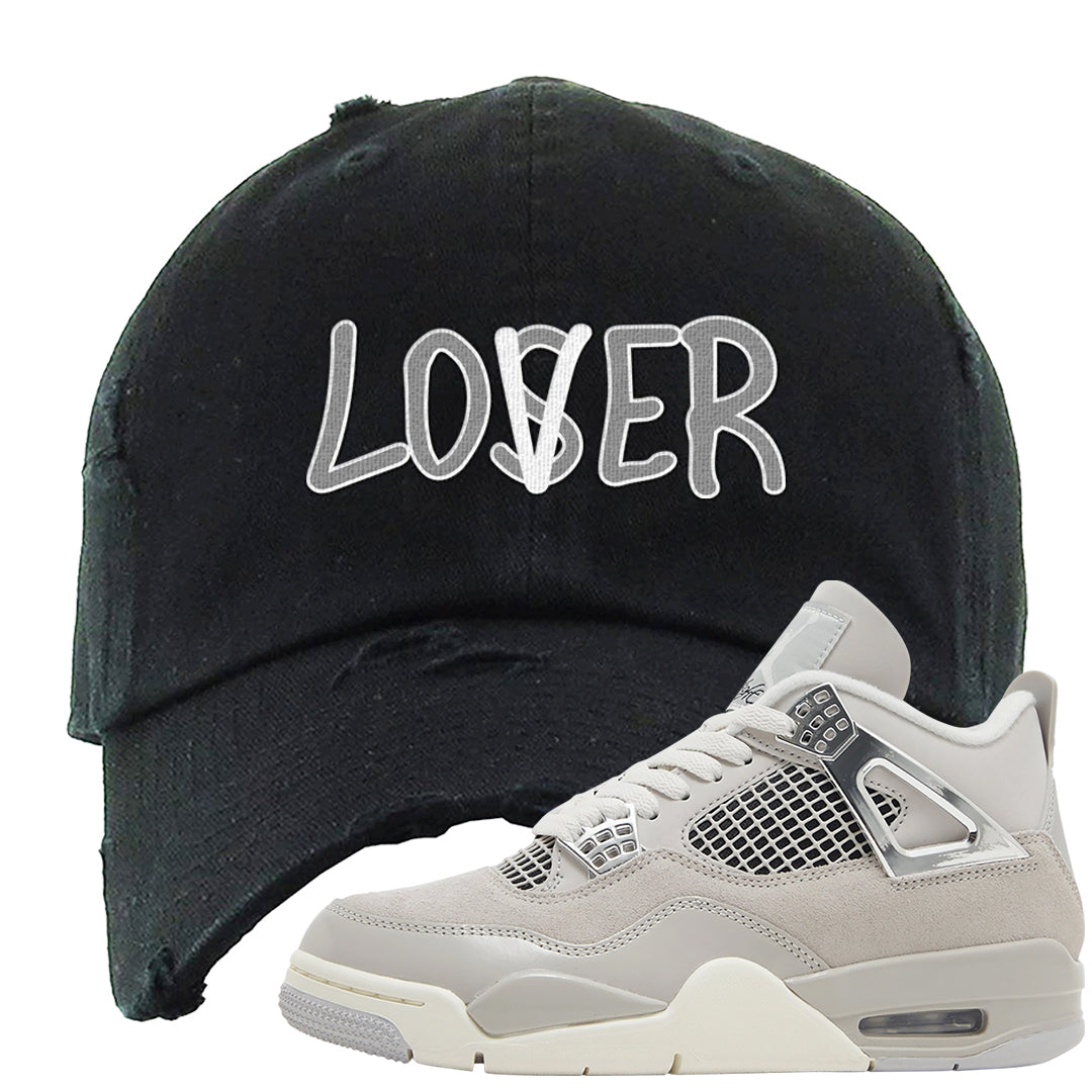 Frozen Moments 4s Distressed Dad Hat | Lover, Black