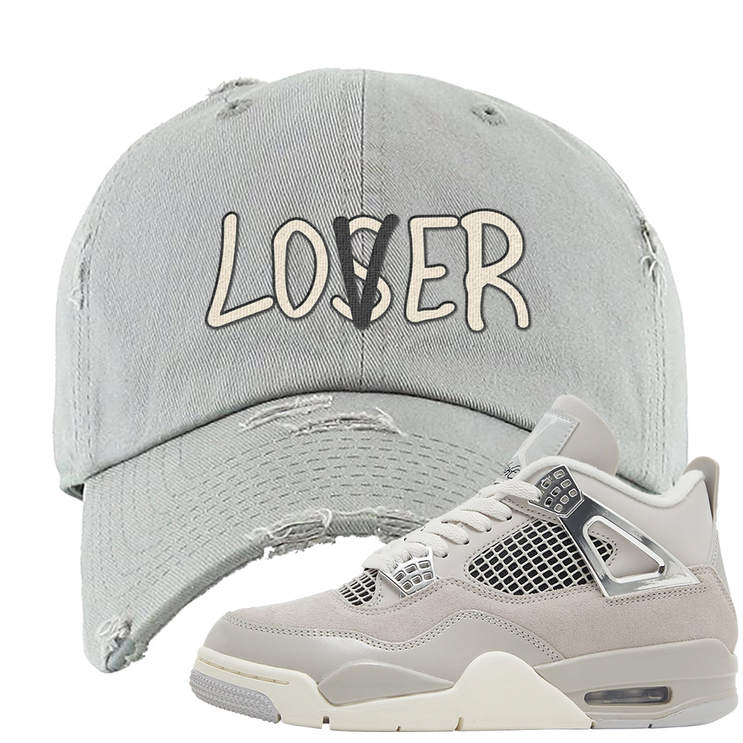 Frozen Moments 4s Distressed Dad Hat | Lover, Light Gray