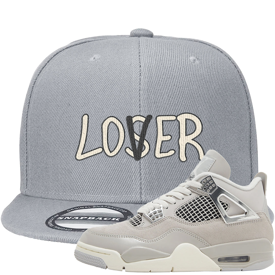 Frozen Moments 4s Snapback Hat | Lover, Light Gray