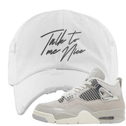 Frozen Moments 4s Distressed Dad Hat | Talk To Me Nice, White