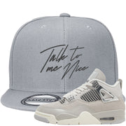 Frozen Moments 4s Snapback Hat | Talk To Me Nice, Light Gray