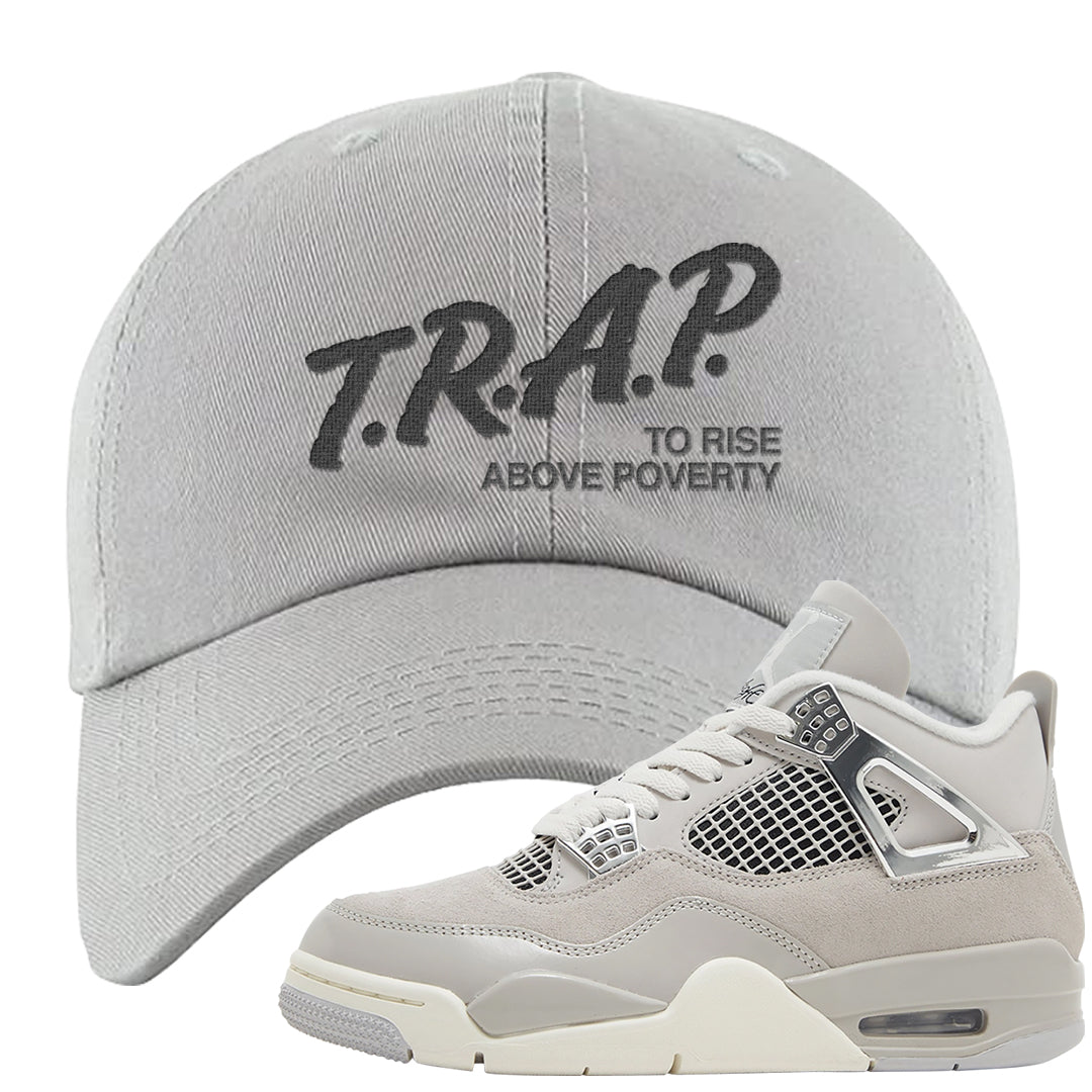 Frozen Moments 4s Dad Hat | Trap To Rise Above Poverty, Light Gray