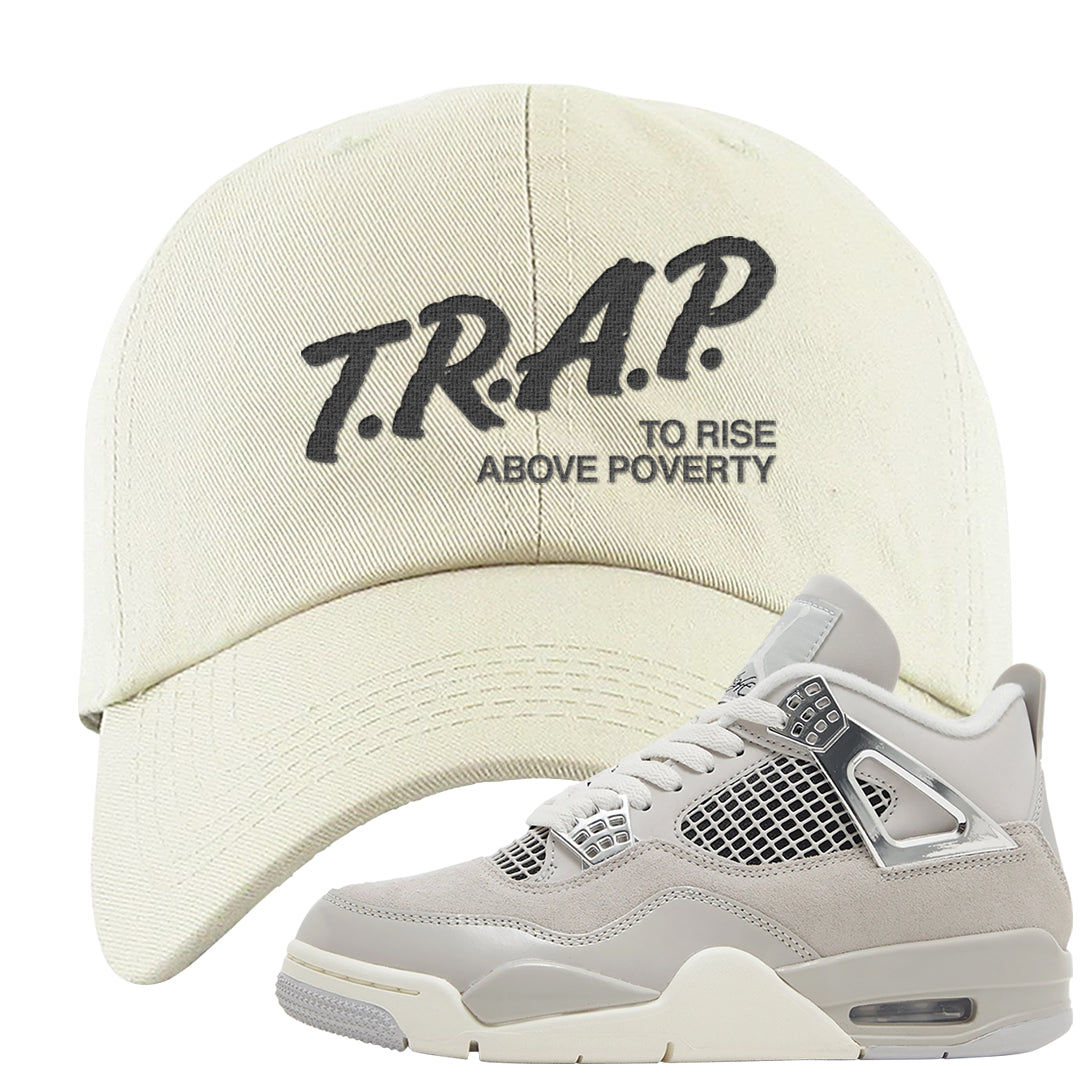 Frozen Moments 4s Dad Hat | Trap To Rise Above Poverty, White
