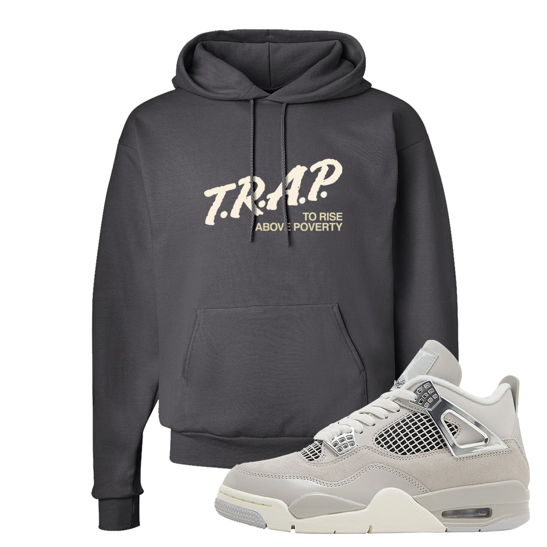 Frozen Moments 4s Hoodie | Trap To Rise Above Poverty, Smoke Grey