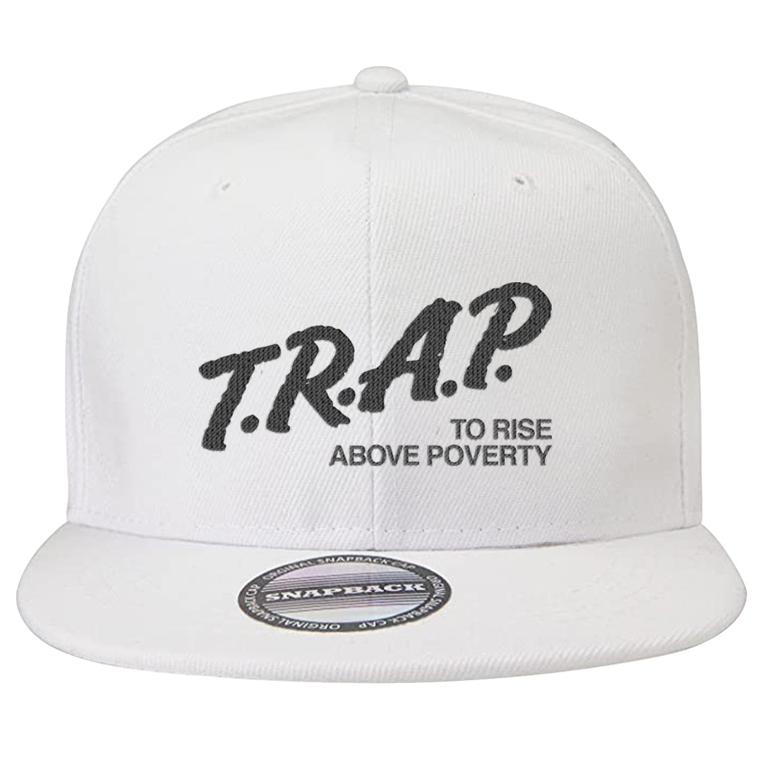 Frozen Moments 4s Snapback Hat | Trap To Rise Above Poverty, White