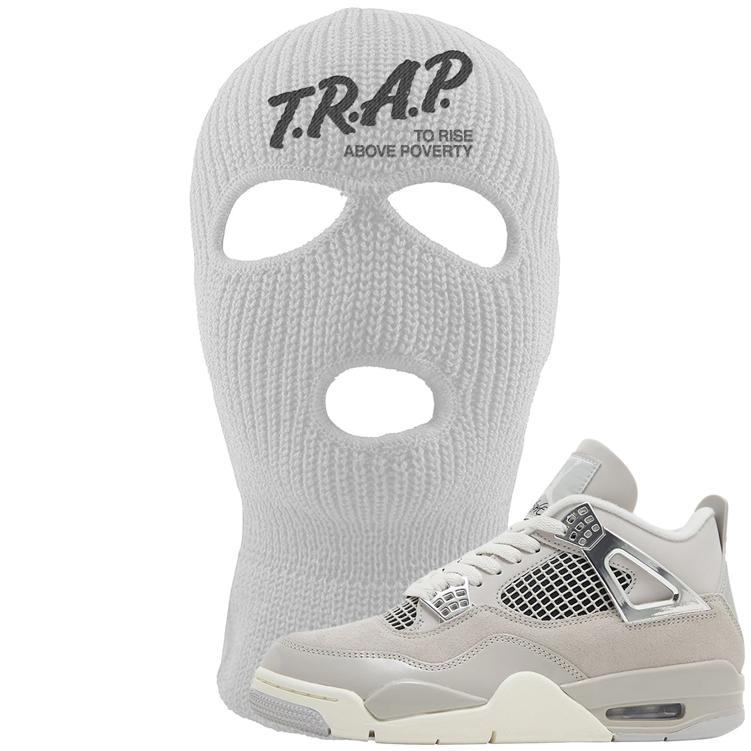 Frozen Moments 4s Ski Mask | Trap To Rise Above Poverty, White