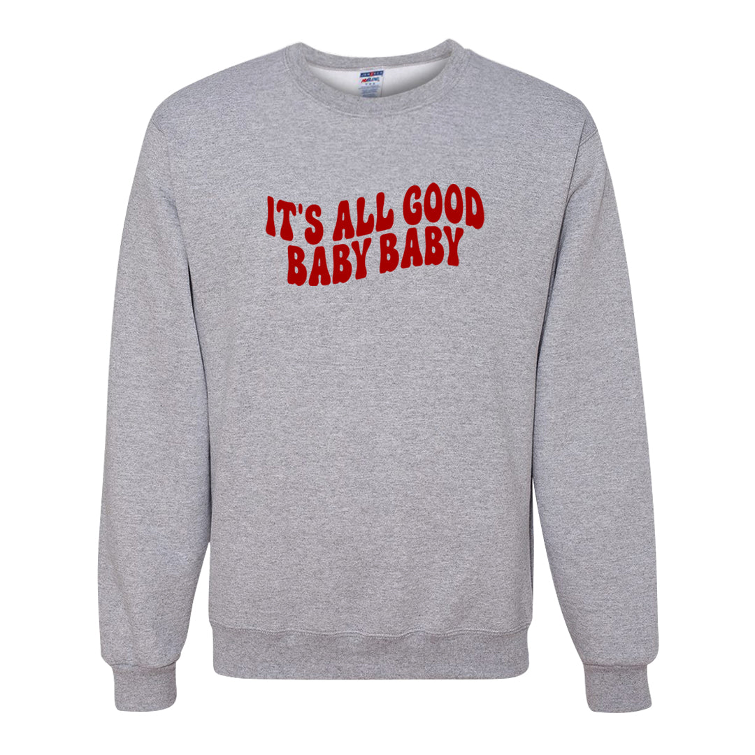 Red Cement 4s Crewneck Sweatshirt | All Good Baby, Ash