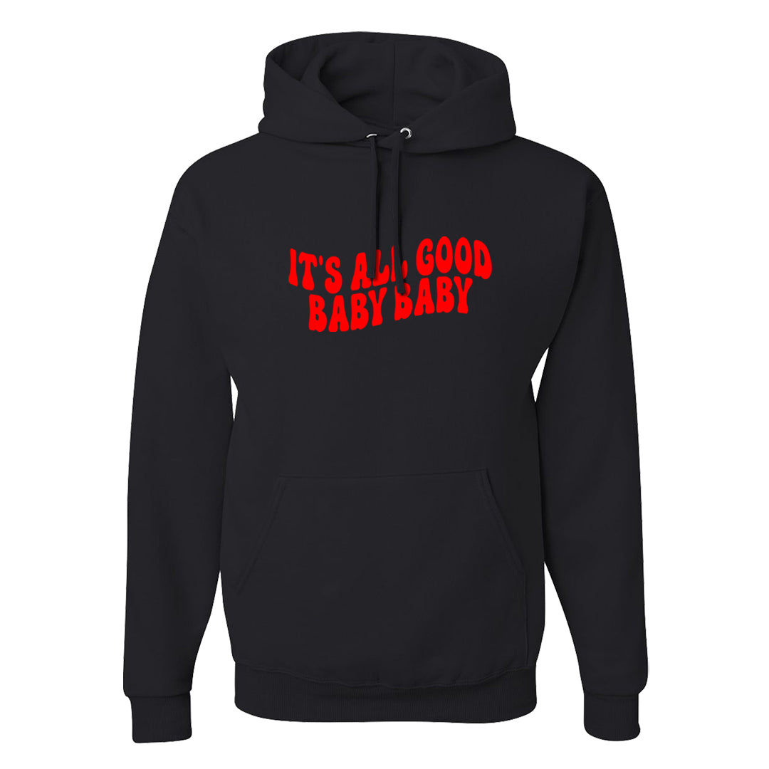 Red Cement 4s Hoodie | All Good Baby, Black
