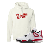 Red Cement 4s Hoodie | All Good Baby, White