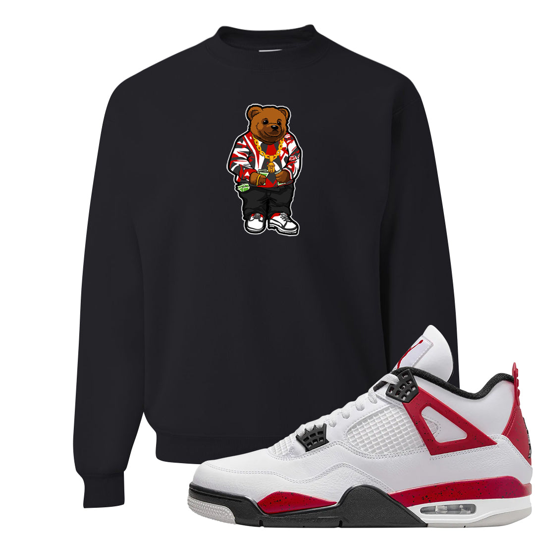 Red Cement 4s Crewneck Sweatshirt | Sweater Bear, Black