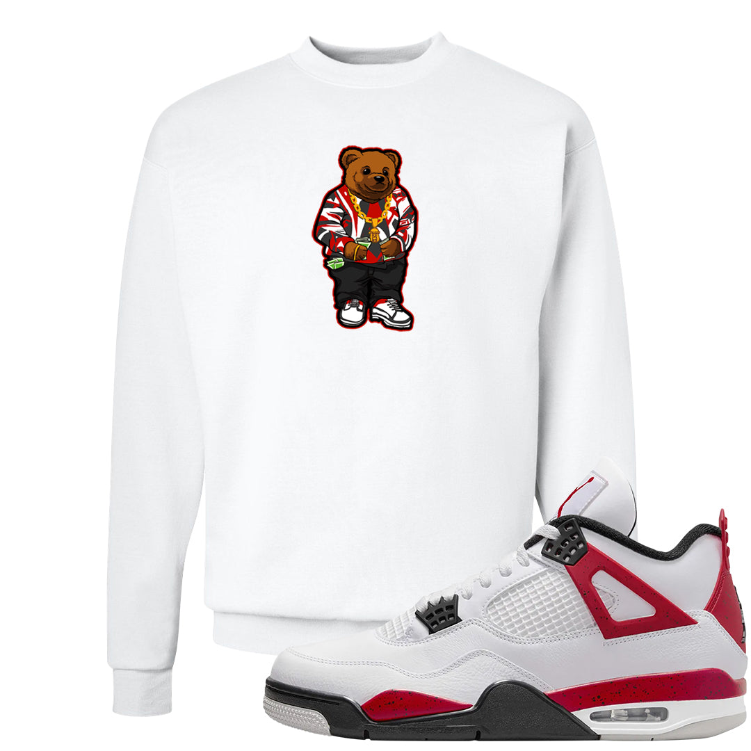 Red Cement 4s Crewneck Sweatshirt | Sweater Bear, White