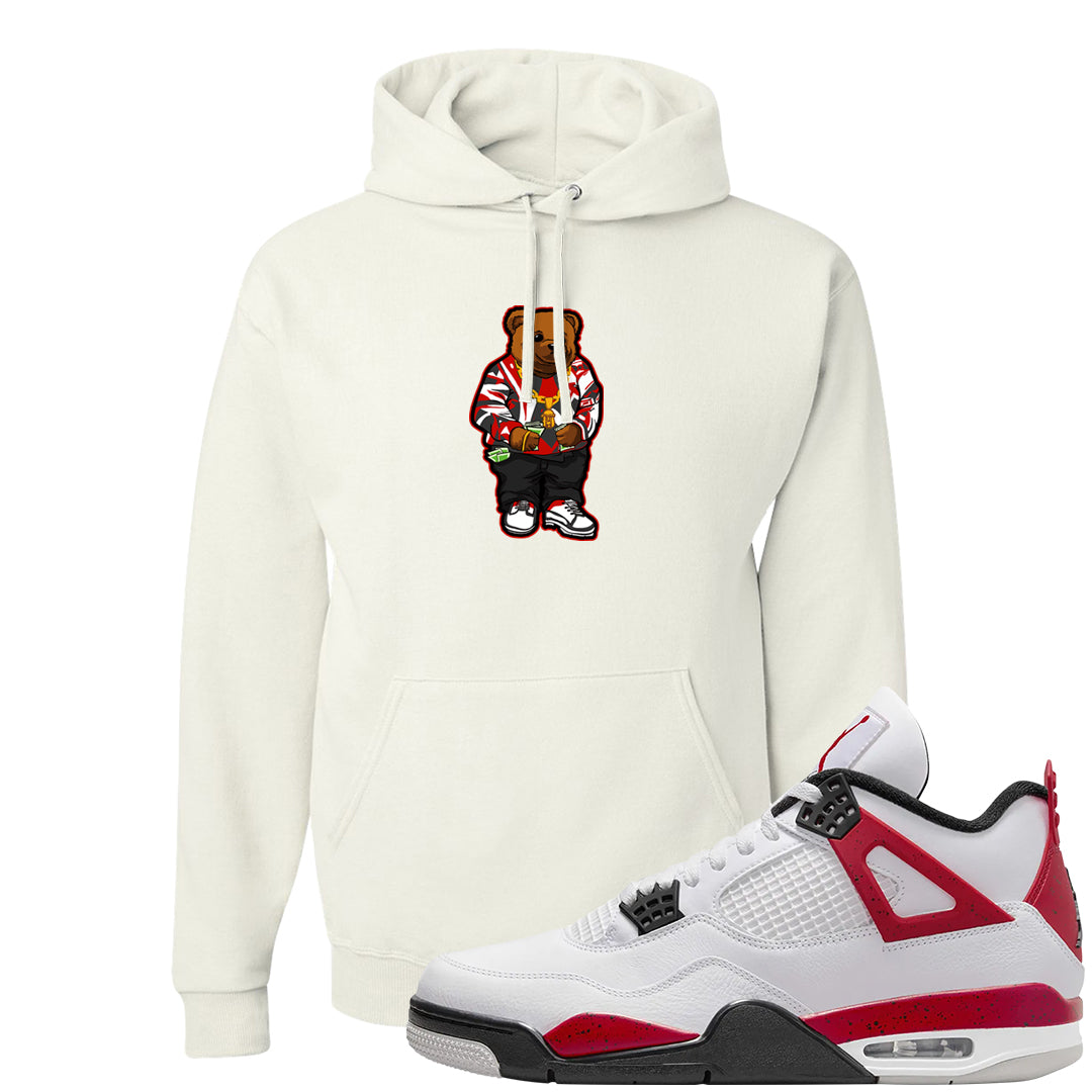 Red Cement 4s Hoodie | Sweater Bear, White